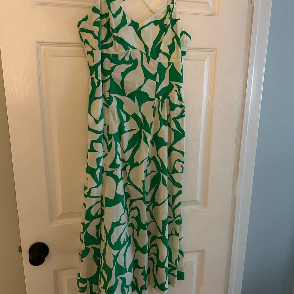 A New Day Green and White Sleeveless Sundress